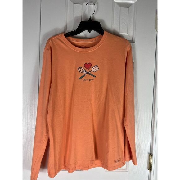 Life is Good Womens Orange Blouse Size M - Picture 1 of 3
